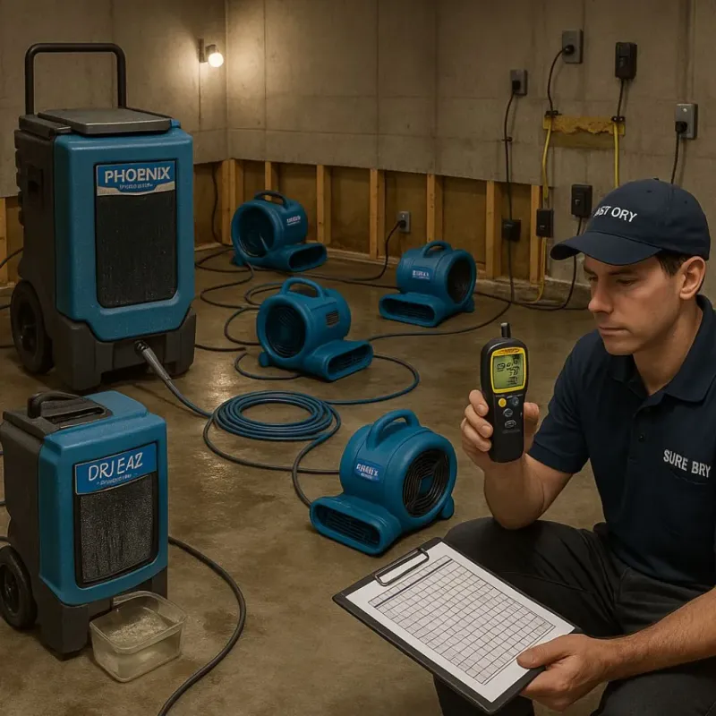 Structural Drying and Dehumidification process in Benton Harbor, MI